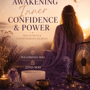 Empowering sound bath and hypnotherapy session under the Leo Moon for inner confidence and personal growth.