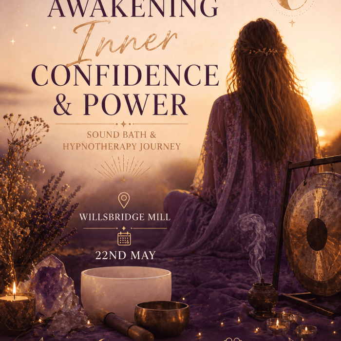 Empowering sound bath and hypnotherapy session under the Leo Moon for inner confidence and personal growth.